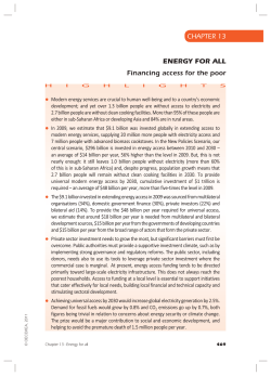 Energy for all - Financing access for the poor
