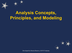 Analysis Principles: Modeling - Computer and Information Sciences