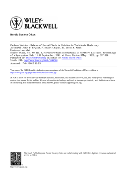 Carbon/Nutrient Balance of Boreal Plants in Relation to Vertebrate