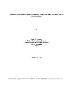 Assigning Property Rights in the Common Pool. Implications of the