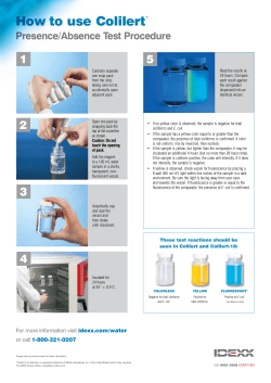 How to use Colilert - Presence/Absence Test Procedure
