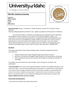 EDCI 201 - University of Idaho