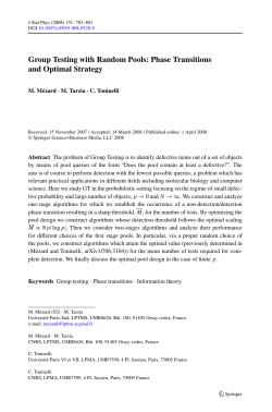 Group Testing with Random Pools: Phase Transitions and Optimal