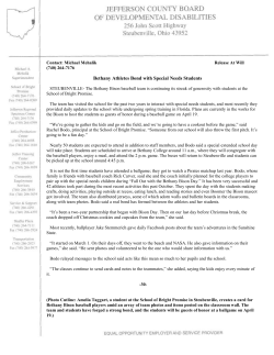 Contact: Michael Mehalik Release At Will (740) 264