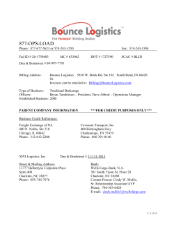 Bounce Logistics Broker Carrier Agreement