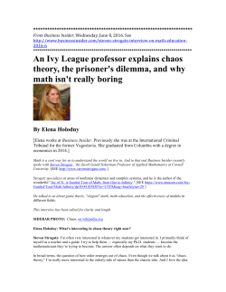 An Ivy League professor explains chaos theory, the prisoner`s