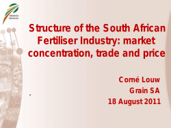 Structure of the South African Fertiliser Industry: market