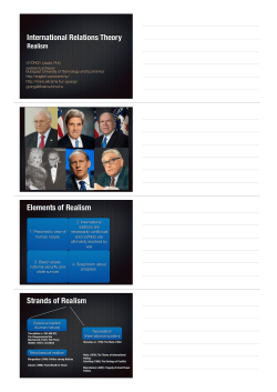 International Relations Theory Elements of Realism Strands of
