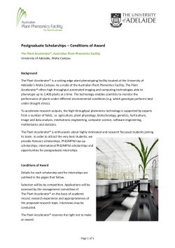 Postgraduate Scholarships &ndash; Conditions of Award