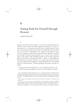 Setting Ends for Oneself through Reason