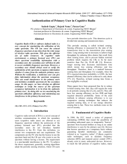 Authentication of Primary User in Cognitive Radio