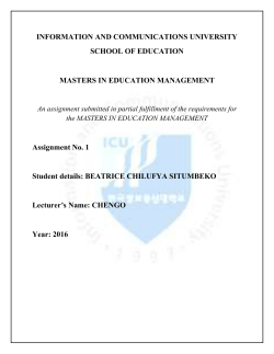INFORMATION AND COMMUNICATIONS UNIVERSITY SCHOOL