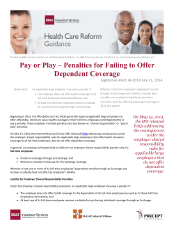 Pay or Play &ndash; Penalties for Failing to Offer
