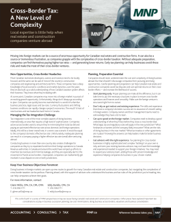 Cross-Border Tax: A New Level of Complexity