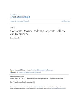 Corporate Decision-Making, Corporate Collapse and Inefficiency