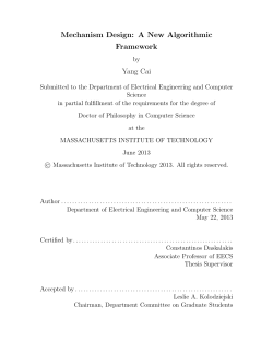 Mechanism Design - McGill School Of Computer Science