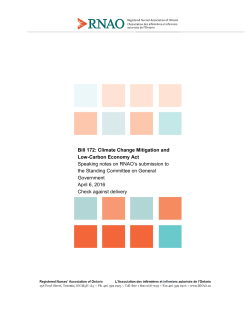 Bill 172: Climate Change Mitigation and Low