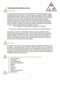 Behaviour - Trinity Primary School