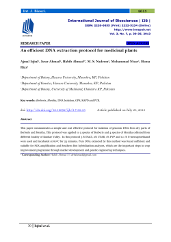 An efficient DNA extraction protocol for medicinal plants