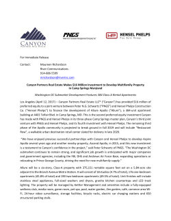 For Immediate Release Contact: Maureen