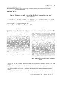Carrot (Daucus carota L. ssp. sativus (Hoffm.) Arcang.) as source of