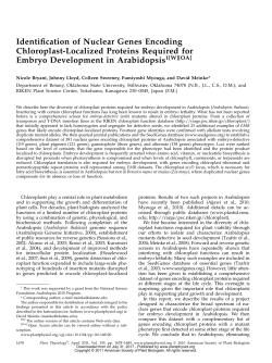 Identification of Nuclear Genes Encoding
