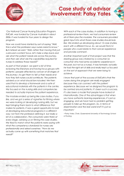 Case study of advisor involvement: Patsy Yates
