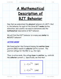 A Mathematical Description of BJT Behavior