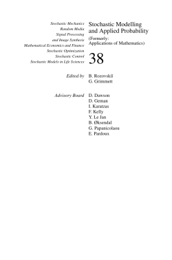 Stochastic Modelling and Applied Probability