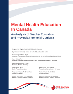 Mental Health Education In Canada