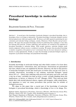 Procedural knowledge in molecular biology