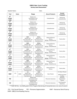 DIBELS Next- Score Tracking Survey Level Assessment FSF &ndash; First