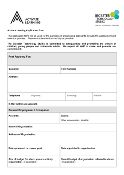 Application Form - Bicester Technology Studio