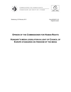 opinion of the commissioner for human rights hungary`s media