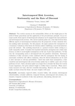 Intertemporal Risk Aversion, Stationarity and the Rate of Discount