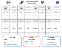 KISD FOOTBALL SCHEDULES: District 8