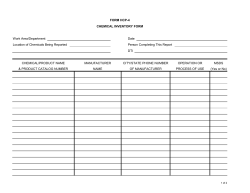 Chemical Inventory Form