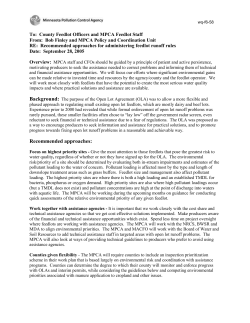 MPCA recommended approach to open lot runoff regulations