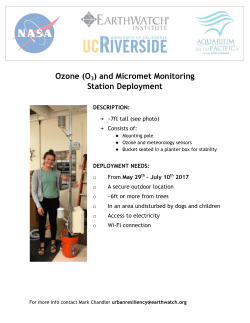 Ozone (O3) and Micromet Monitoring Station Deployment