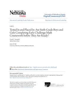 Tested In and Placed In: Are Sixth-Grade Boys and Girls Completing