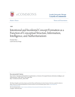 Intentional and Incidental Concept Formation as a Function of