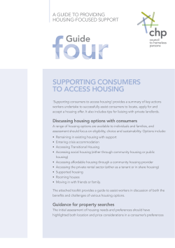 SupportinG conSumerS to acceSS houSinG