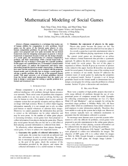 Mathematical Modeling of Social Games
