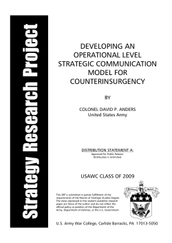 developing an operational level strategic communication model for