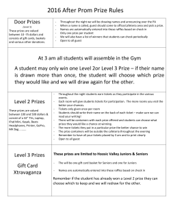2016 After Prom Prize Rules