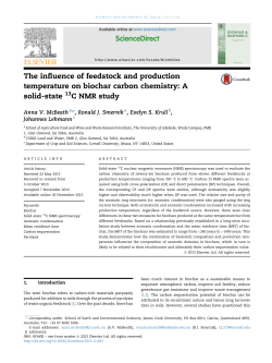 The influence of feedstock and production temperature on biochar
