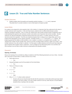 Grade 6 Mathematics Module 4, Topic G, Lesson 23