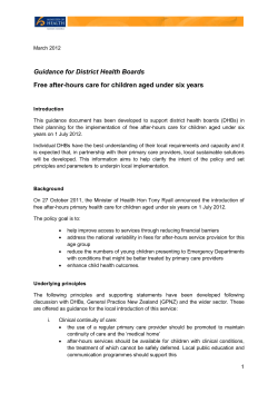 Guidance for District Health Boards Free after