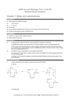 AQA A-Level Biology Year 1 and AS Student Book Answers Chapter