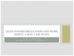 Light handed Regulation and Work safety - A